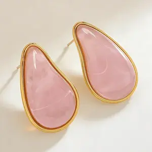 304 Stainless Steel Resin Stud Earrings