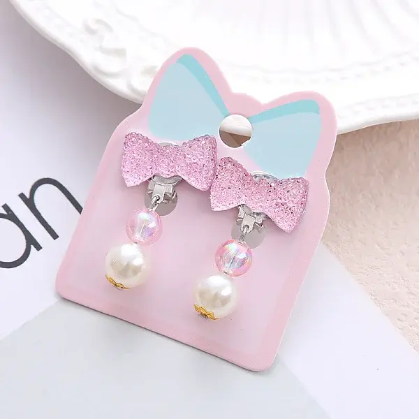 Alloy Plastic Clip-on Earrings for Kid