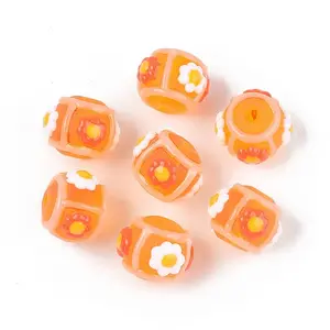 Frosted Transparent Glass Enamel Beads