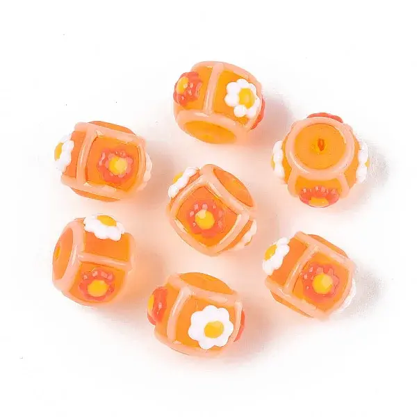 Frosted Transparent Glass Enamel Beads