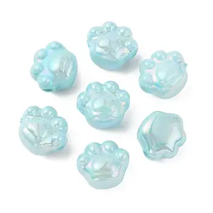 Opaque Acrylic Cat Paw Beads