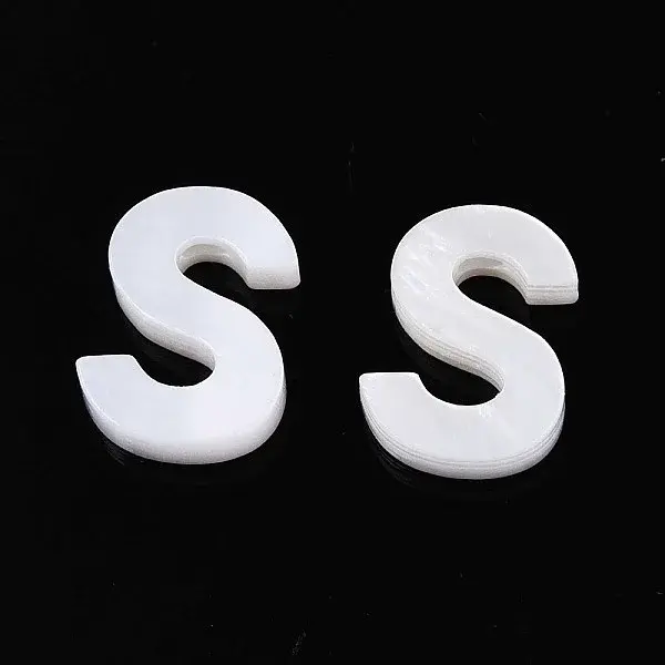 Natural Freshwater Shell Letter Charms