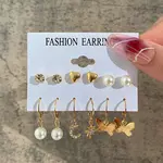 Alloy & Plastic Pearl Earring Sets
