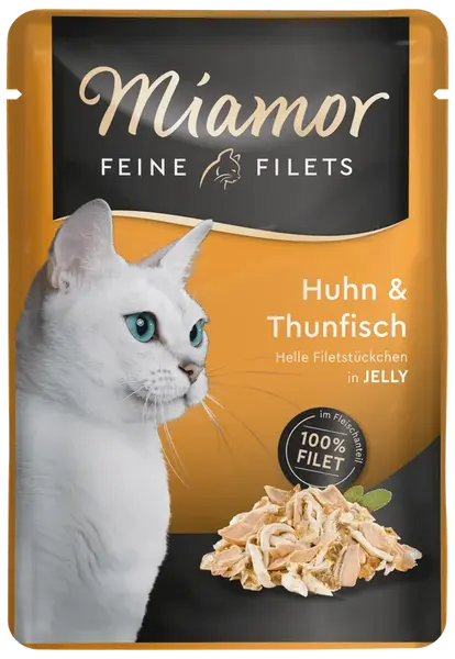 Kapsička MIAMOR Feine Filets kuře + tuňák v želé 100g