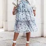 White and navy blue skirt Cocomore cmgSP522.R01