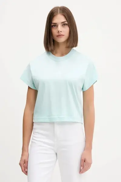 Bavlněné tričko adidas All Szn dámské, tyrkysová barva, JV9840