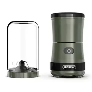 HiBREW G2 3in1 Coffee Grinder 2000mAh Double Cup Fruit Mixers Juicers Blender Ice Crusher for Camping or Journey