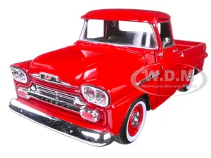 1958 Chevrolet Apache Fleetside Pickup Truck Red 1/24 Diecast Model Car by Motormax