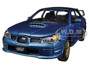 Subaru Impreza WRX STi Blue Metallic 1/24 Diecast Model Car by Motormax