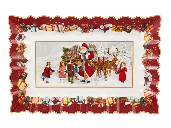 Obdélníková desingová mísa s motivem Santa Clause, 35x23x3.5 cm, kolekce Toy's Fantasy - Villeroy & Boch