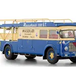 Fiat 642 RN2 Bartoletti Car Transporter "Maserati Racing" Blue and Cream 1/18 Diecast Model Car by CMC