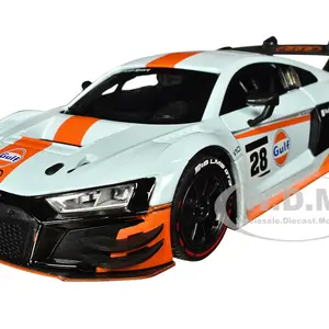 Audi R8 LMS GT3 28 Light Blue with Orange Stripes "Gulf Oil" "Gulf Die-Cast Collection" 1/24 Diecast Model Car by Motormax
