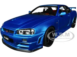 Nissan Skyline GT-R R34 Nismo Z-TUNE RHD (Right Hand Drive) Bayside Blue 1/18 Model Car by Autoart