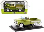 1958 Chevrolet Apache Cameo Pickup Truck Olive Green Metallic with Wimbledon White Top Limited Edition to 6250 pieces Worldwide 1/24 Diecast Model Ca