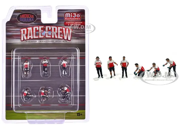 "Race Crew" 6 piece Diecast Figure Set (6 Figures) Limited Edition to 3600 pieces Worldwide for 1/64 Scale Models by American Diorama