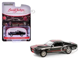 1967 Ford Mustang Eleanor Raven Black with Red Stripes (Scottsdale 2023) Barrett Jackson "Scottsdale Edition" Series 14 1/64 Diecast Model Car by Gre