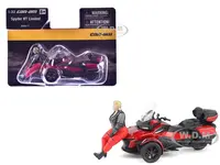 Can-Am Spyder RT Limited 3-Wheel Motorcycle Deep Marsala Red Metallic with Driver Figure 1/32 Diecast Model by BRP Models
