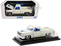 1976 GMC Sierra Grande 15 Custom Pickup Truck Eggshell White with Hood Graphics and Blue Interior Limited Edition to 6650 pieces Worldwide 1/24 Dieca