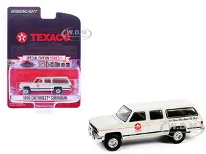 1990 Chevrolet Suburban "Texaco" Cream and White "Texaco Special Edition" Series 1 1/64 Diecast Model Car by Greenlight