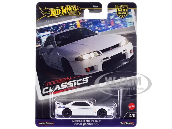Nissan Skyline GT-R (BCNR33) "GReddy" White "Modern Classics" Series Diecast Model Car by Hot Wheels