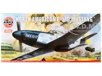 Level 4 Model Kit North American P-51D Mustang Aircraft with 2 Scheme Options 1/24 Plastic Model Kit by Airfix