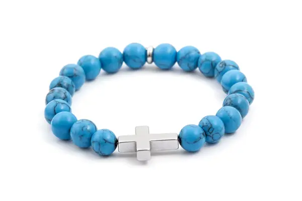 Agato Korálkový náramek z howlitu a hematitu MINK47/18