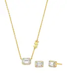 Michael Kors Pozlacená souprava stříbrných šperků MKC1759CZSET (náhrdelník, náušnice)