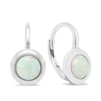 Brilio Silver Jemné stříbrné náušnice se syntetickými opály EA376W