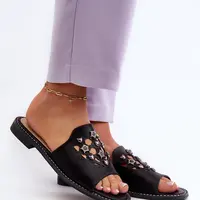 S. BARSKI Lesklé dámské sandály s ozdobami S.Barski