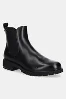 Kožené kotníkové boty Ecco Metro Vienna Chelsea dámské, černá barva, na plochém podpatku, 231323-01001