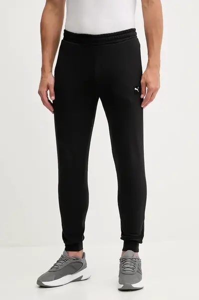 Bavlněné tepláky Puma pánské, černá barva, s aplikací, 688277