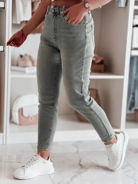 Dámske slim fit džínsy s opaskom