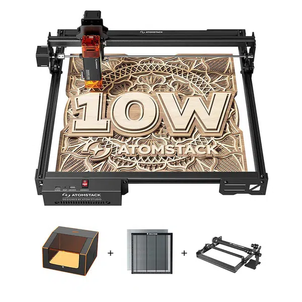 ATOMSTACK A10 Pro V2 10W Laser Engraver + Laser Bed + Rotary Roller + Enclosure