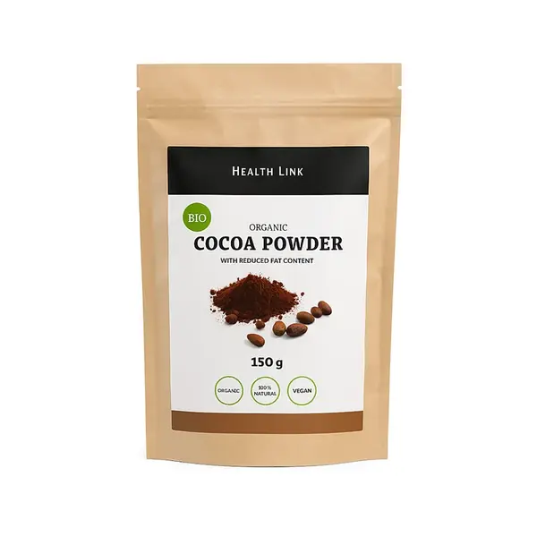 HEALTH LINK Kakaový prášek se sníženým obsahem tuku BIO 150 g
