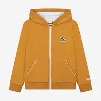 Detská mikina Timberland Cardigan Suit žltá farba, s kapucňou, jednofarebná