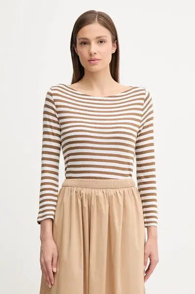 Tričko s dlhým rukávom s prímesou ľanu United Colors of Benetton