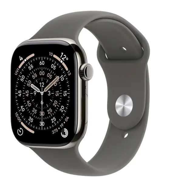 APPLE Watch 11 GPS + Cellular 46mm Přírodní titan se skálově šedým sportovním řemínkem - S/M