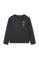 Detská bavlnená košeľa s dlhým rukávom Karl Lagerfeld