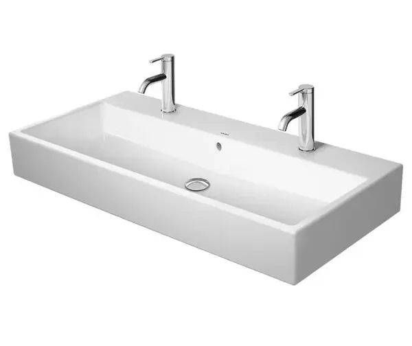 Duravit Vero Air - Dvojumývadlo, 100x47 cm, s prepadom, s otvormi na batérie, biela 2350100024
