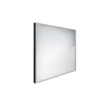 Nimco Zrcadla - Zrcadlo s LED osvětlením, 70x70 cm, hliník/černá ZPC 13077-90