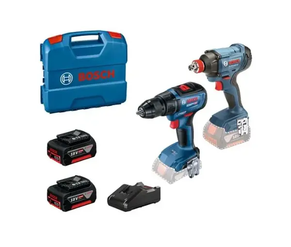 Bosch Náradie - 18V AKU súprava vŕtacieho skrutkovača a rázového uťahovača, 2x aku 5,0 Ah GBA, nabíjačka 0615990N3F