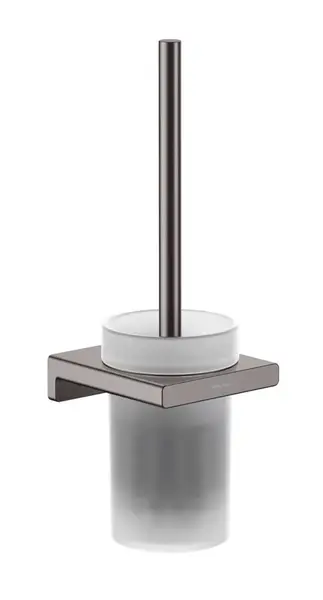 Hansgrohe AddStoris - WC štětka nástěnná, matné sklo/kartáčovaný černý chrom 41752340