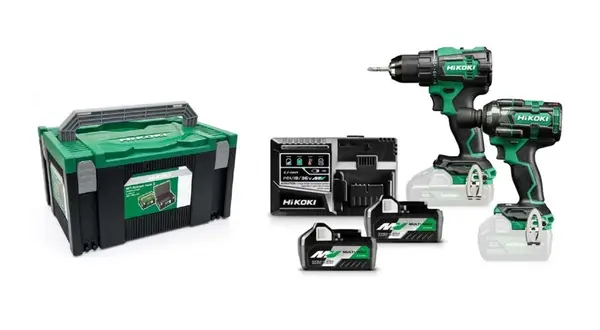 HiKOKI - 18V AKU sada vrtacího šroubováku a rázového utahováku, 2x aku 5,0 Ah Li-Ion, nabíječka KC18DEWJZ