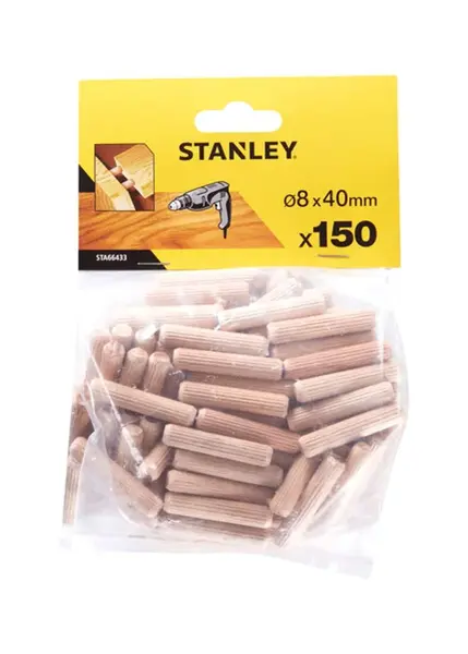 Stanley Příslušenství - Sada dřevěných spojovacích kolíků 8x40 mm, 150 ks STA66433-QZ