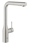 Grohe Essence - Páková drezová batéria s výsuvnou spŕškou, supersteel 30270DC0