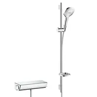 Hansgrohe Raindance Select E - Sprchový set 120 s termostatom Ecostat Select, 3 prúdy, biela/chróm 27039400