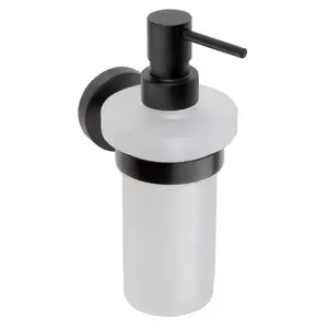 Sapho X-Round - Dávkovač mýdla s držákem, matné sklo/černá XR101B