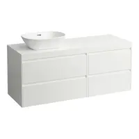 Laufen Lani - Umývadlová skrinka, 58x137x49 cm, 4 zásuvky, výrez vľavo, matná biela H4045821122601