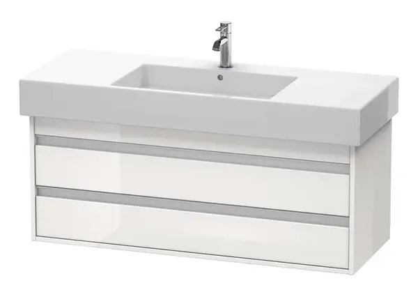 Duravit Ketho - Umývadlová skrinka 48x120x46 cm, 2 zásuvky, lesklá biela KT664202222
