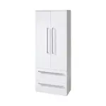 Mereo Bino - Skrinka 65x163x33 cm, 2 dvierka, 2 zásuvky, lesklá biela CN669